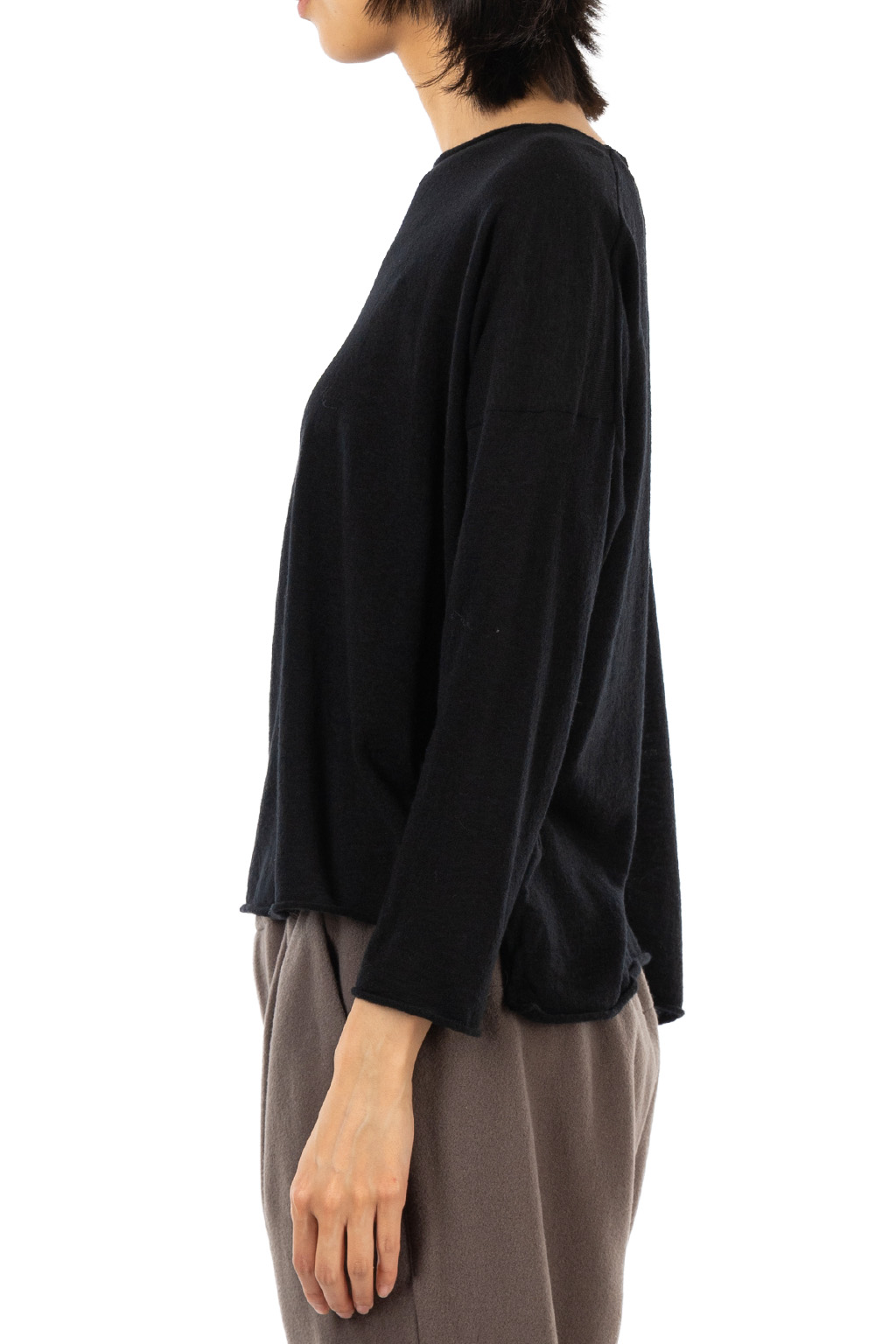 Evam Eva - Wool Cashmere Boat Neck Pullover - Black