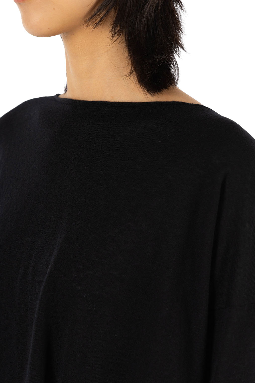 Evam Eva - Wool Cashmere Boat Neck Pullover - Black