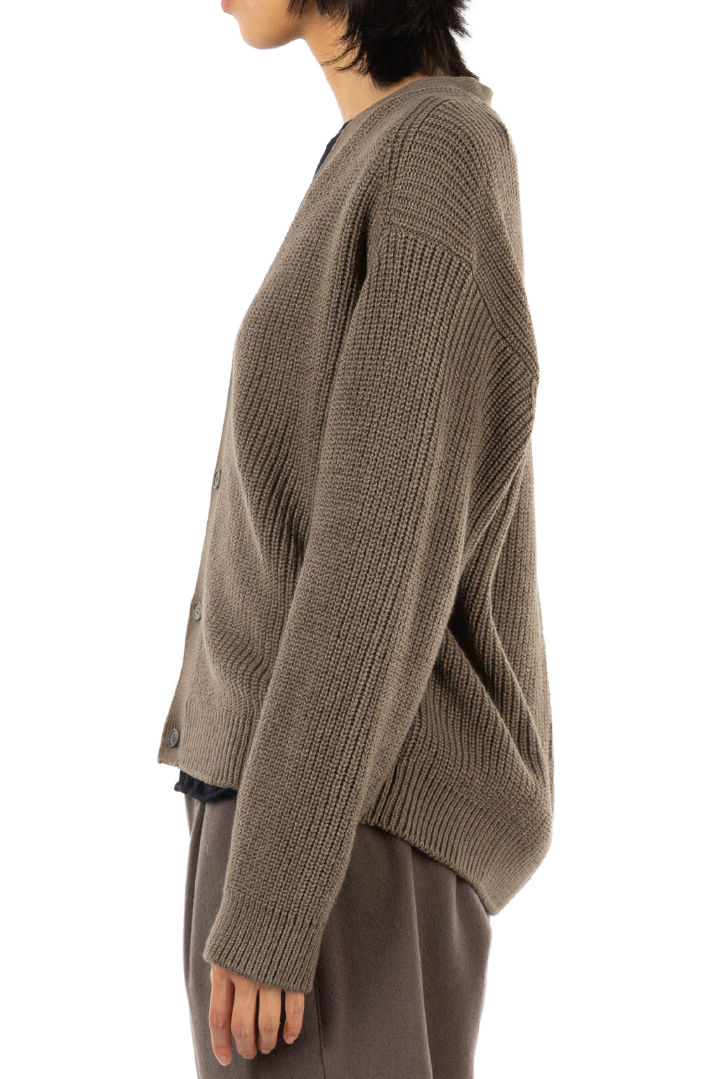 Evam Eva - Men's Wool Cotton Aze Cardigan - Winter Leaf