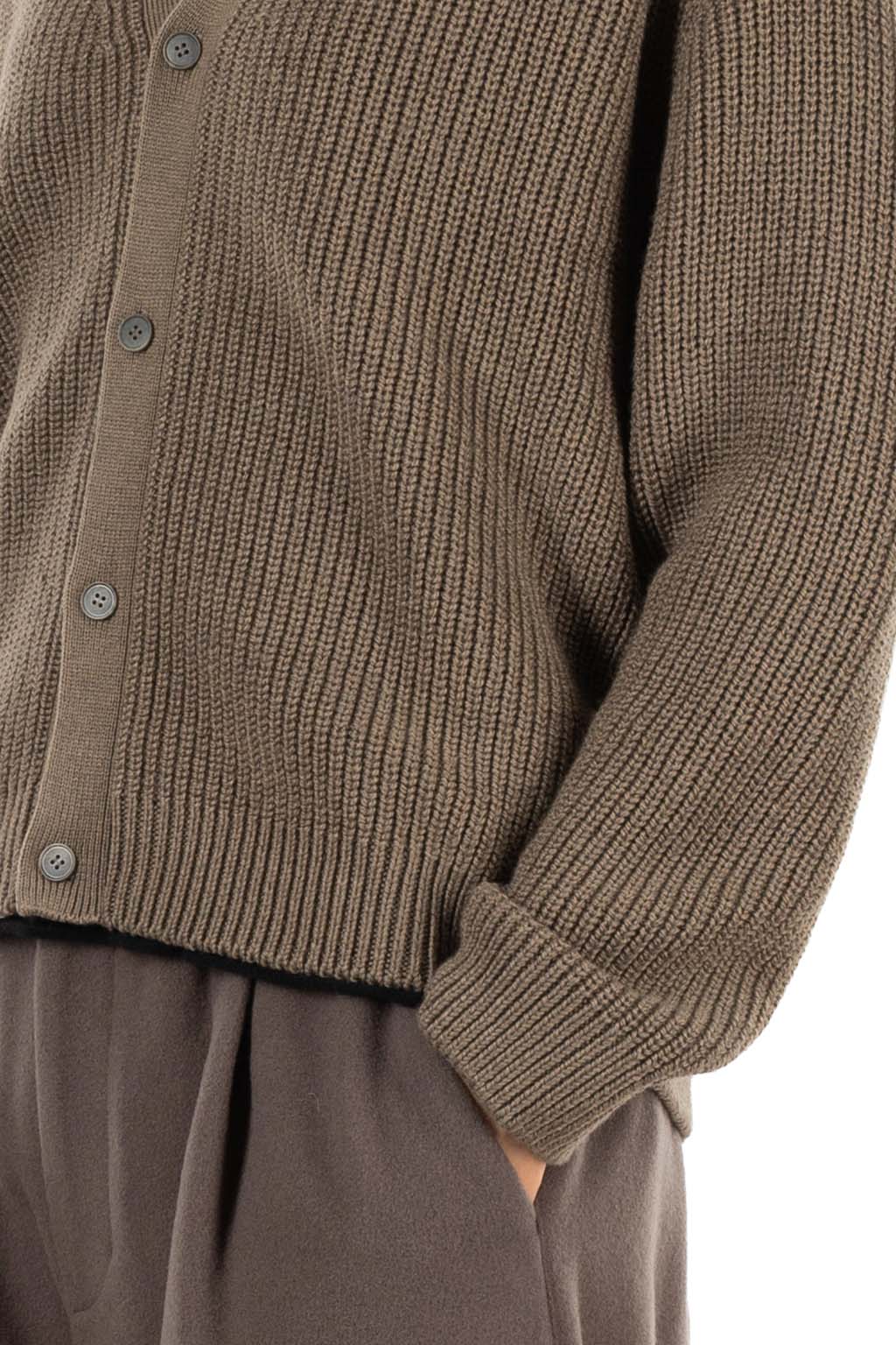 Evam Eva - Men's Wool Cotton Aze Cardigan - Winter Leaf