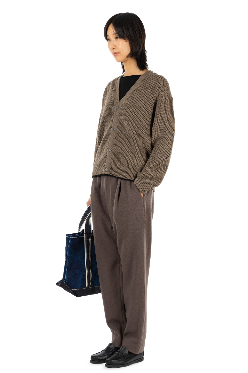Evam Eva - Men's Wool Cotton Aze Cardigan - Winter Leaf