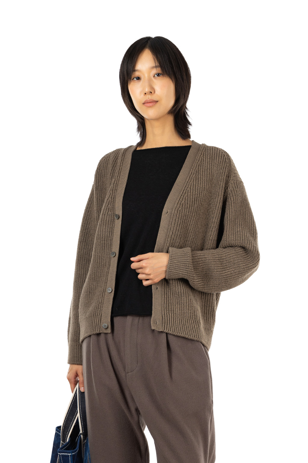 Evam Eva - Men's Wool Cotton Aze Cardigan - Winter Leaf