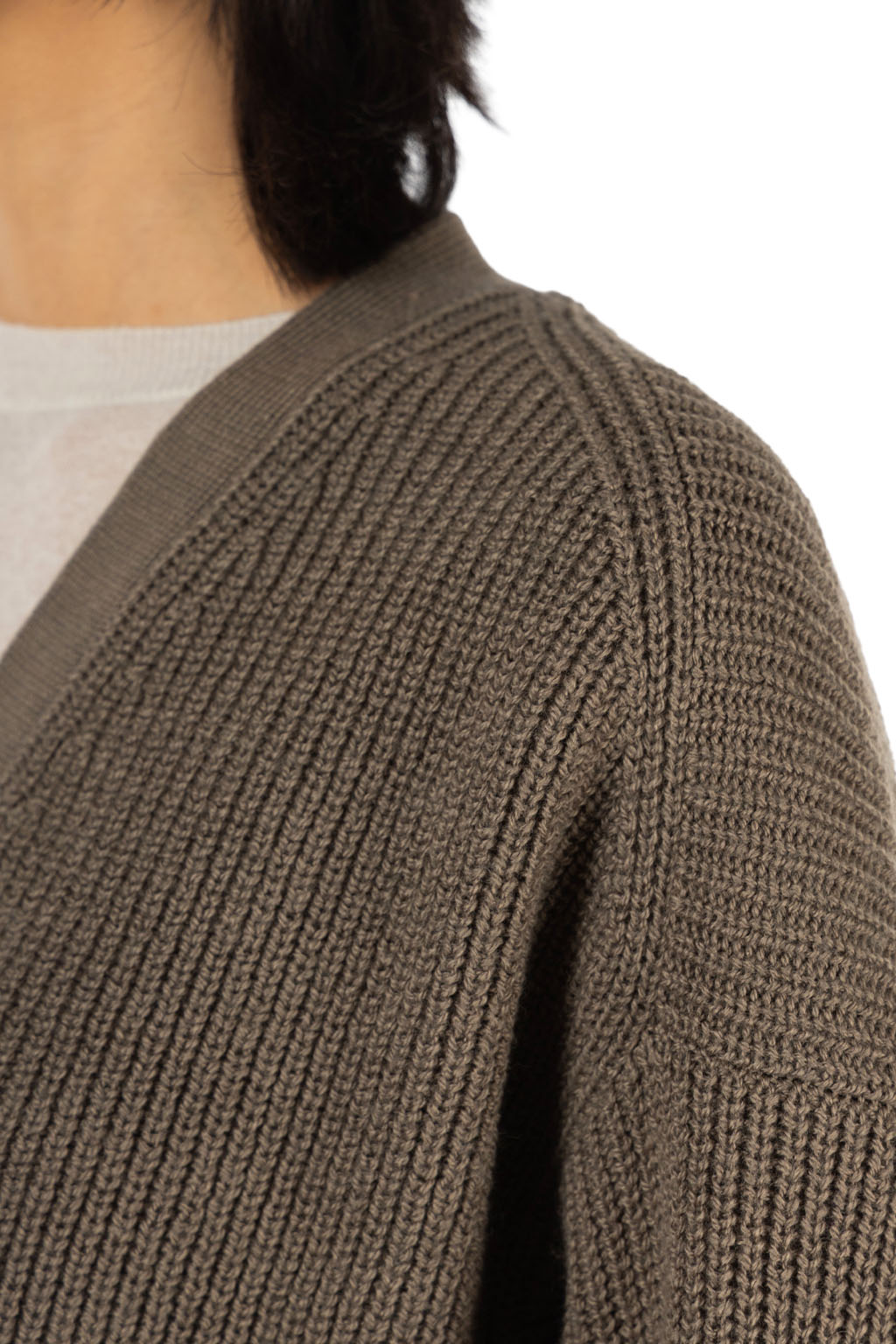 Evam Eva - Wool Cotton Cardigan - Winter Leaf