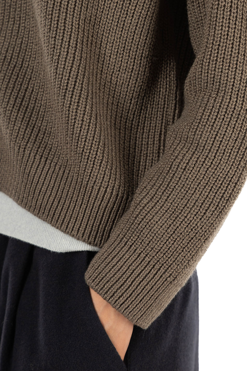 Evam Eva - Wool Cotton Cardigan - Winter Leaf