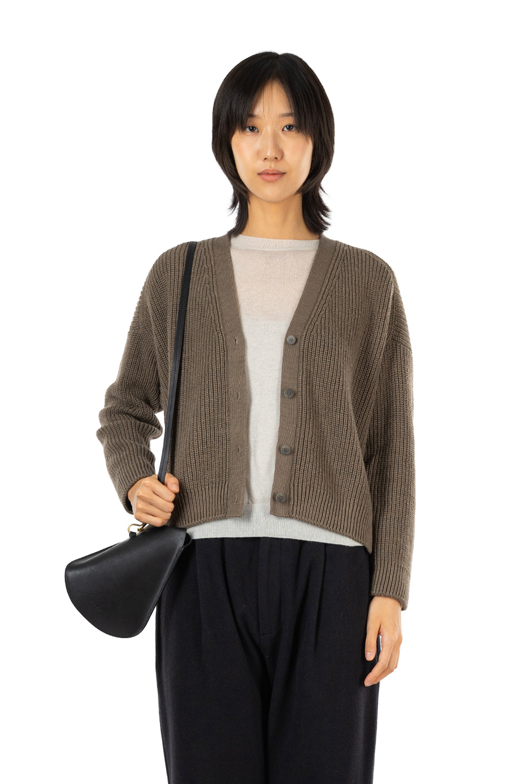 Evam Eva - Wool Cotton Cardigan - Winter Leaf