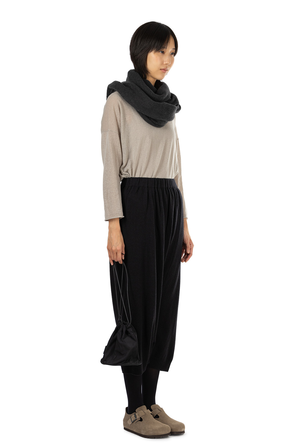 Evam Eva - Wool Sarrouel Pants - Sumi