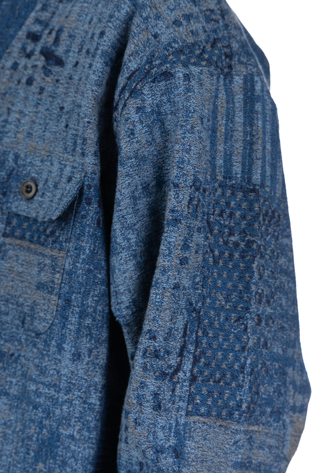 FDMTL - Boro Jaquard Haori Shirt Rinse - Indigo