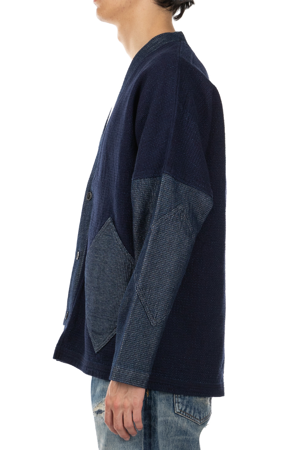 FDMTL - Diamond Short Cardigan Rinse - Indigo