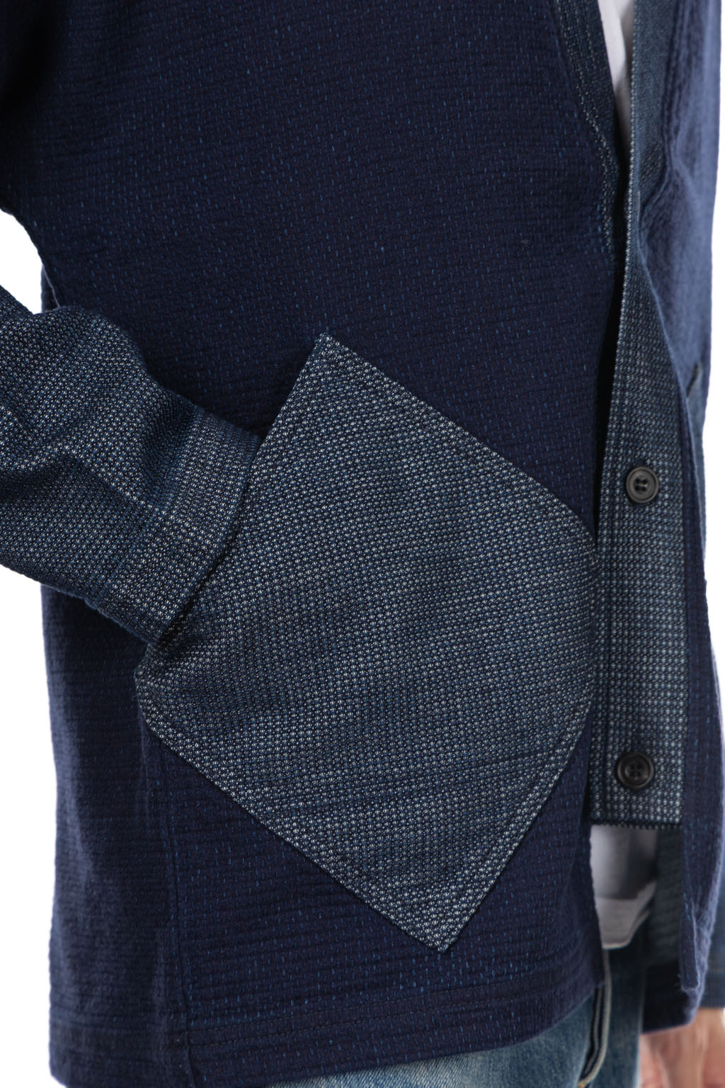 FDMTL - Diamond Short Cardigan Rinse - Indigo