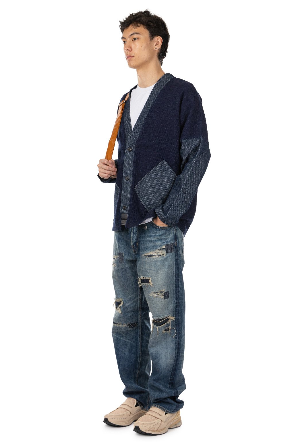 FDMTL - Diamond Short Cardigan Rinse - Indigo