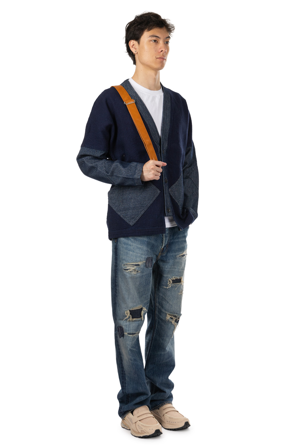 FDMTL - Diamond Short Cardigan Rinse - Indigo