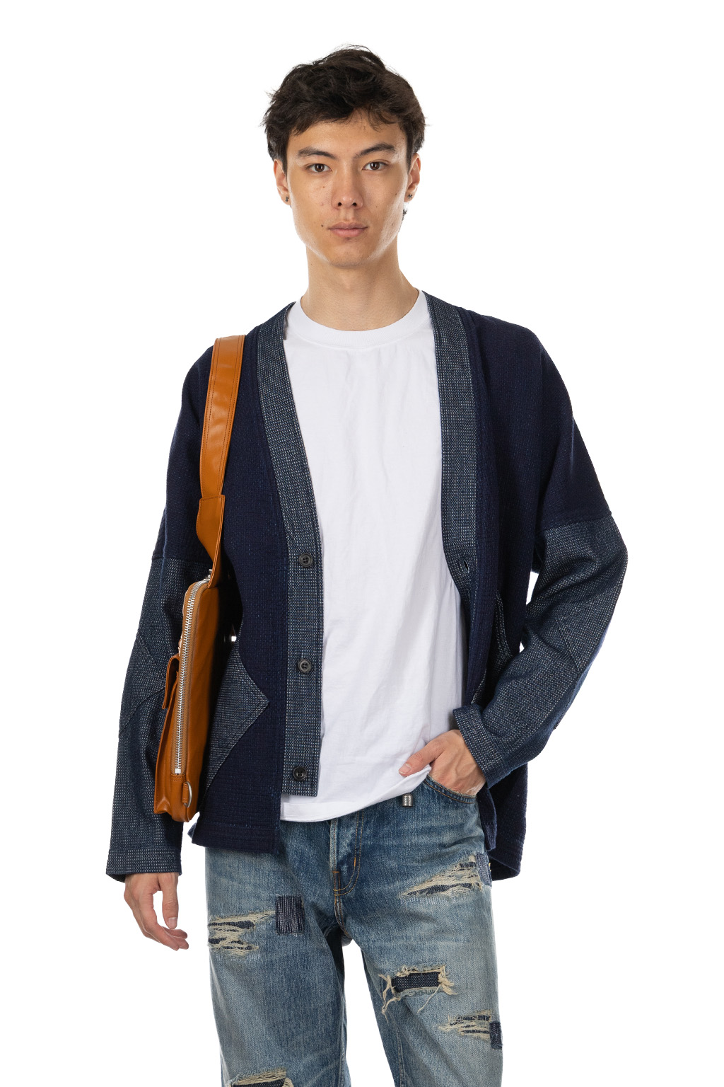 FDMTL - Diamond Short Cardigan Rinse - Indigo