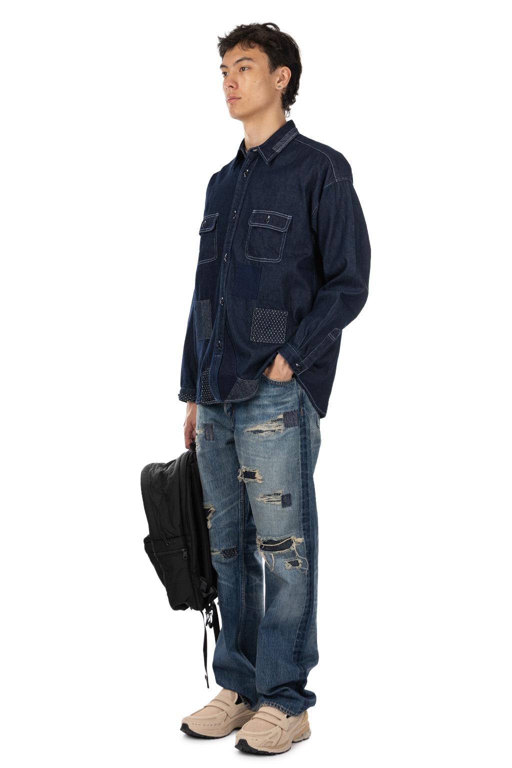 FDMTL - Patch Denim Shirt Rinse - Indigo