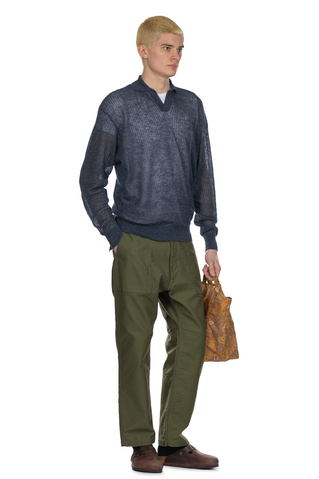 HERILL - Linen WG Polo Shirt - Indigo