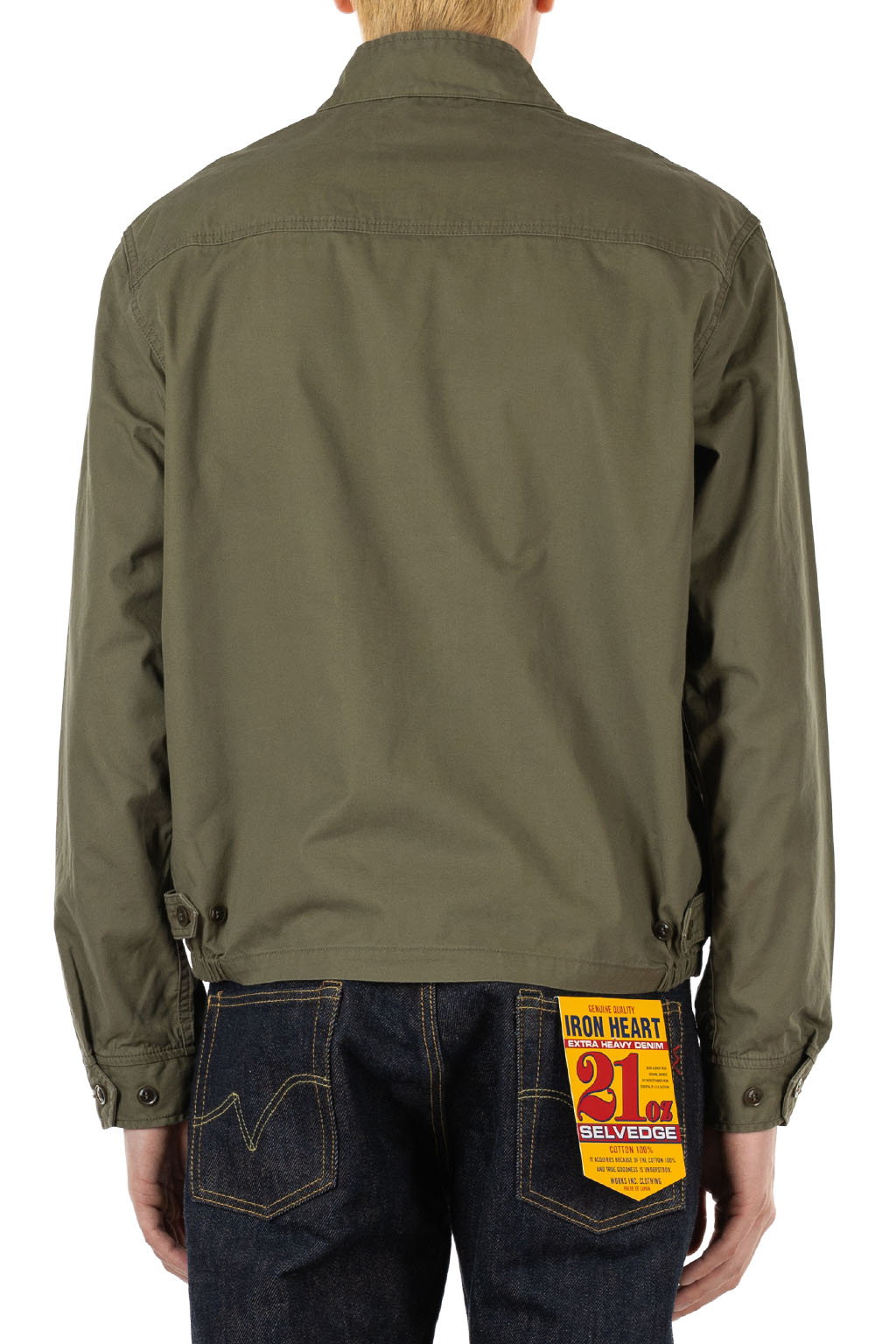Iron Heart - 6.2oz Serge Drizzler Jacket - Olive Drab Green