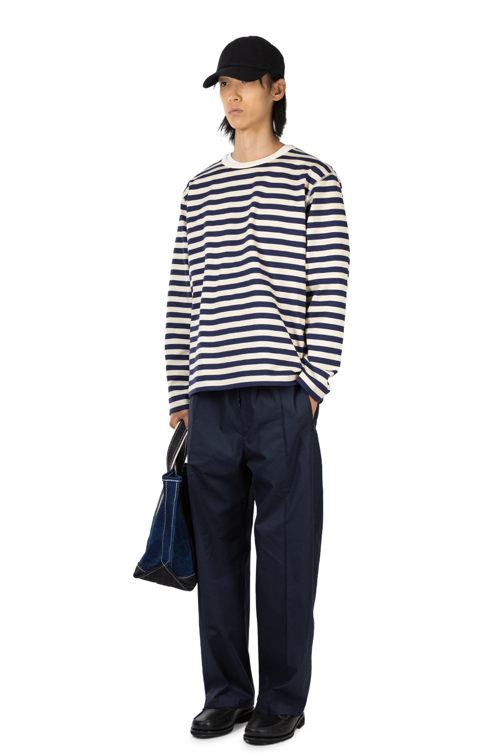 Junya Watanabe MAN - Cotton Jersey Stripe LS T-Shirt - Natural Navy