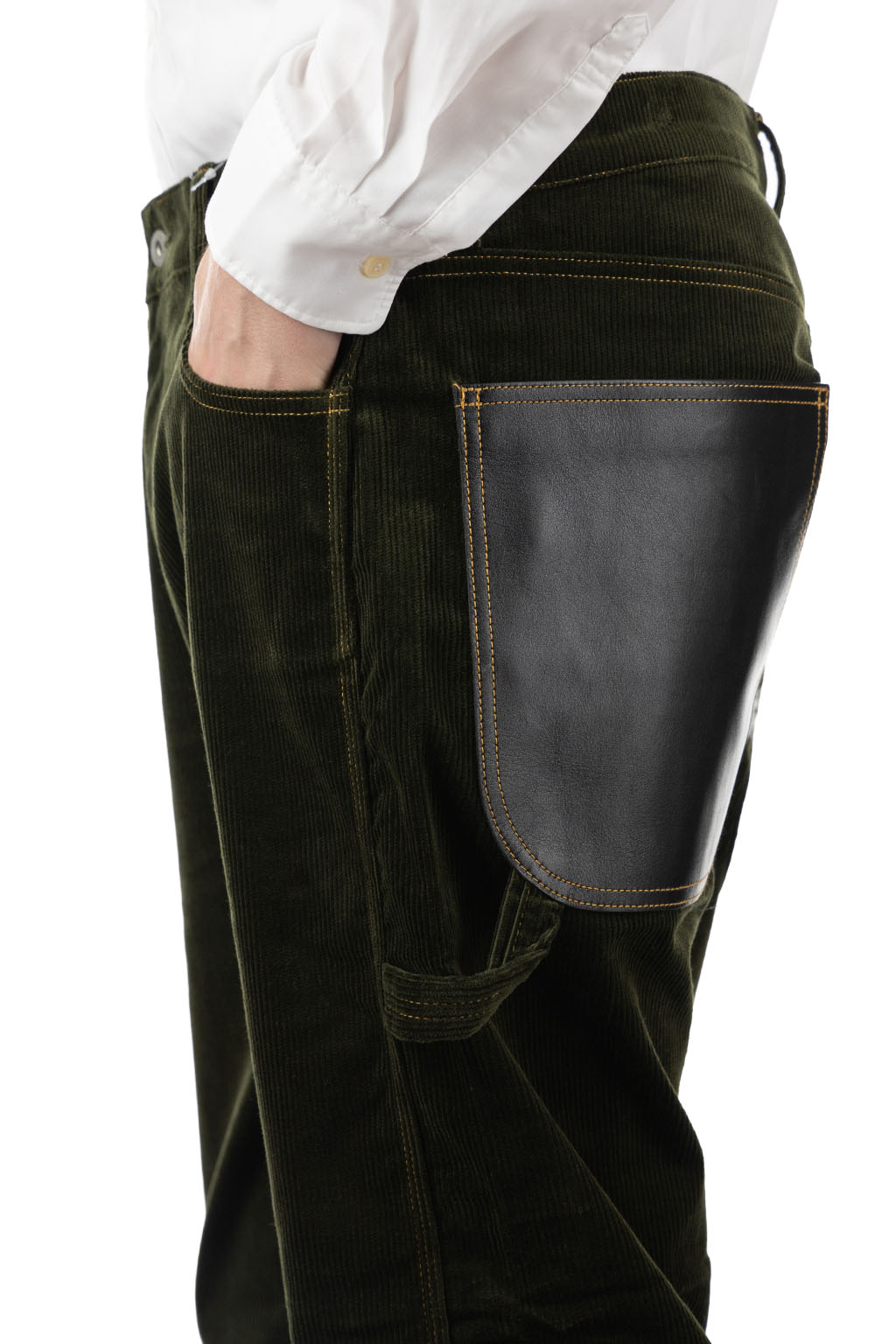 Junya Watanabe MAN - Cotton Corduroy x Leather Pants - Khaki