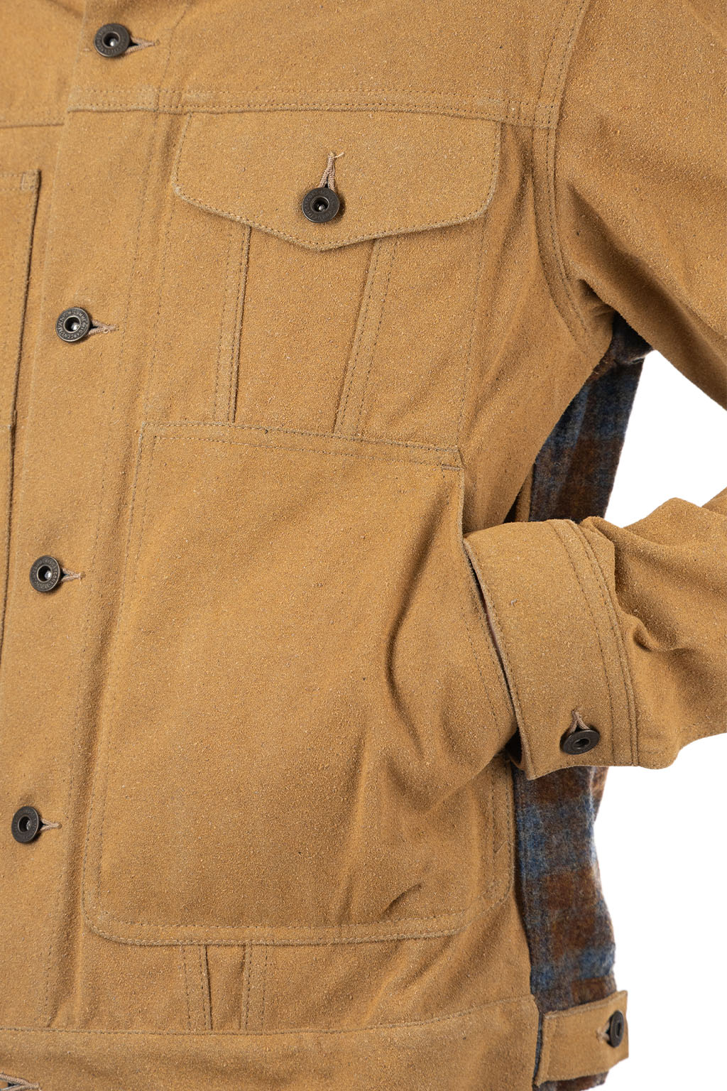 Junya Watanabe MAN - Urethane Denim Coated Jacket - Beige x Grey