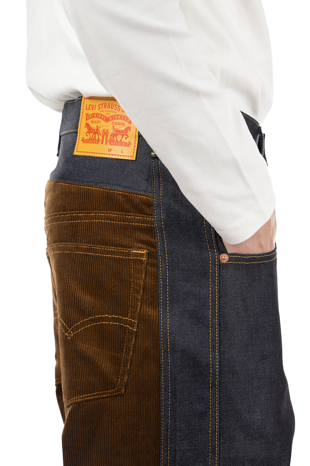 Junya Watanabe MAN - Levi's Denim x Cotton Pants - Indigo x Brown