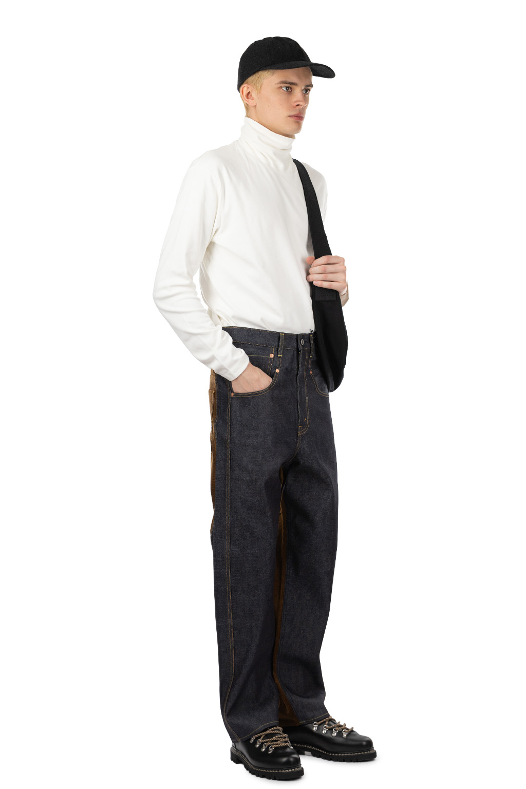 Junya Watanabe MAN - Levi's Denim x Cotton Pants - Indigo x Brown