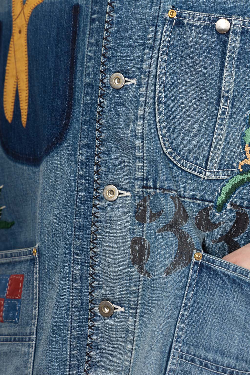 KHOKI - Hand-Embroidered Denim Coverall 