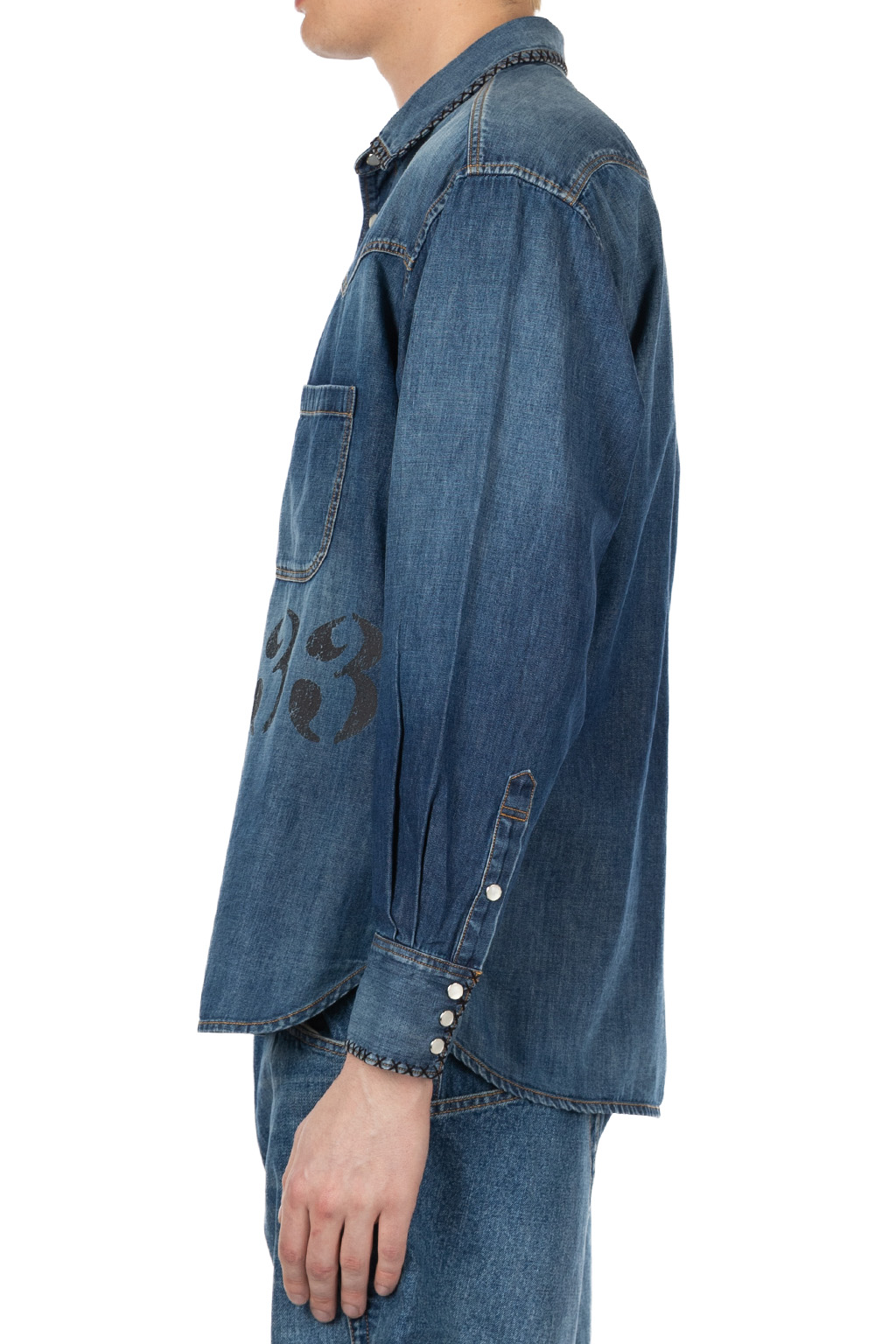 KHOKI - Hand-Embroidered Denim Shirt 