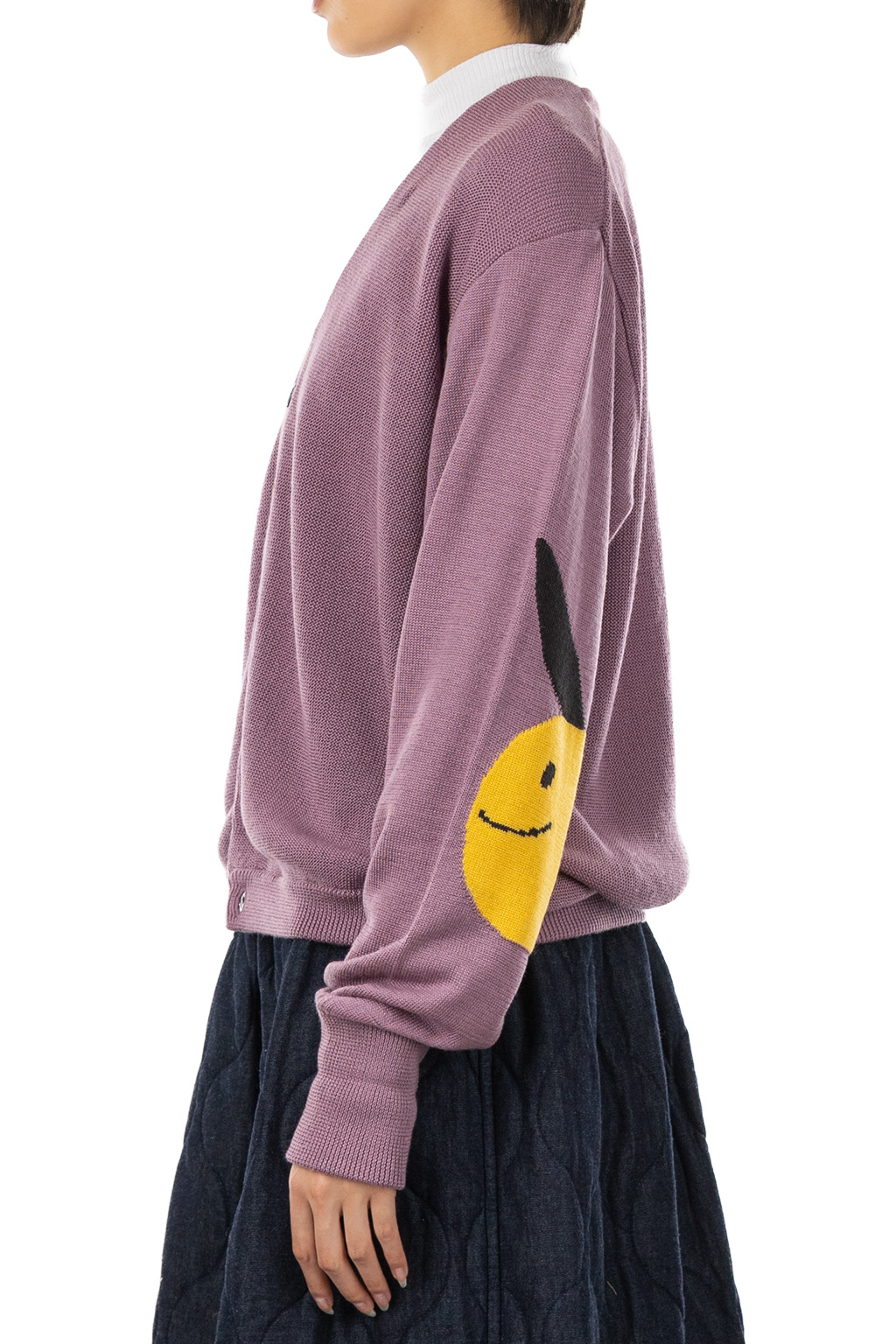 Kapital 10G ECO Knit Elbow CONEYBOWY Short Cardigan - Pink x Purple