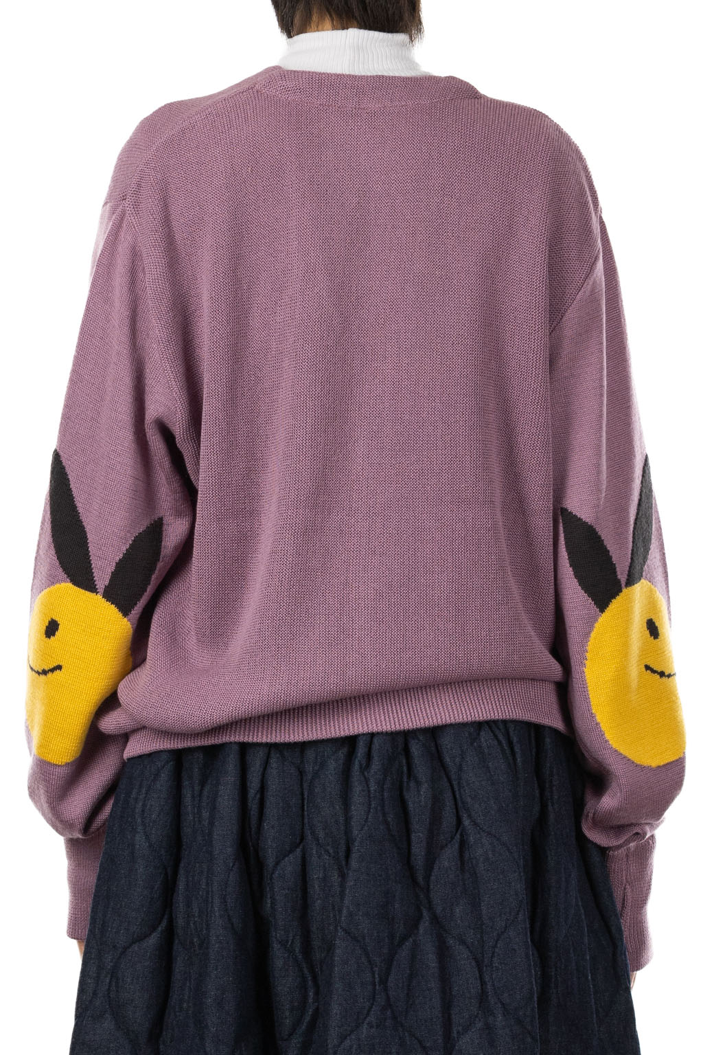 Kapital 10G ECO Knit Elbow CONEYBOWY Short Cardigan - Pink x Purple