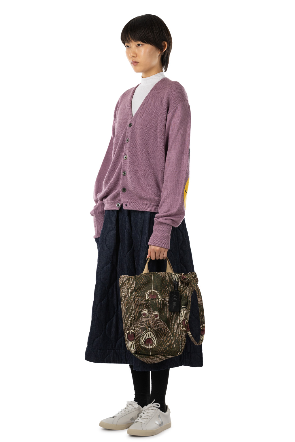 Kapital 10G ECO Knit Elbow CONEYBOWY Short Cardigan - Pink x Purple