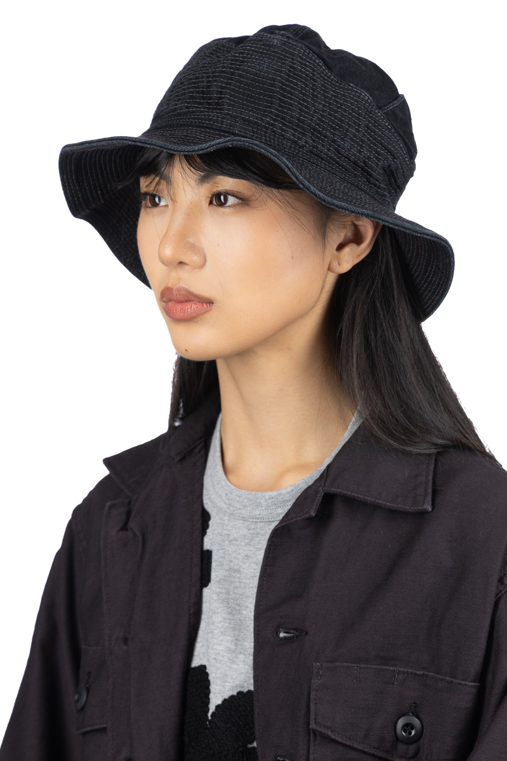 Kapital - 11.5oz BLK x BLK Denim THE OLD MAN AND THE SEA Hat
