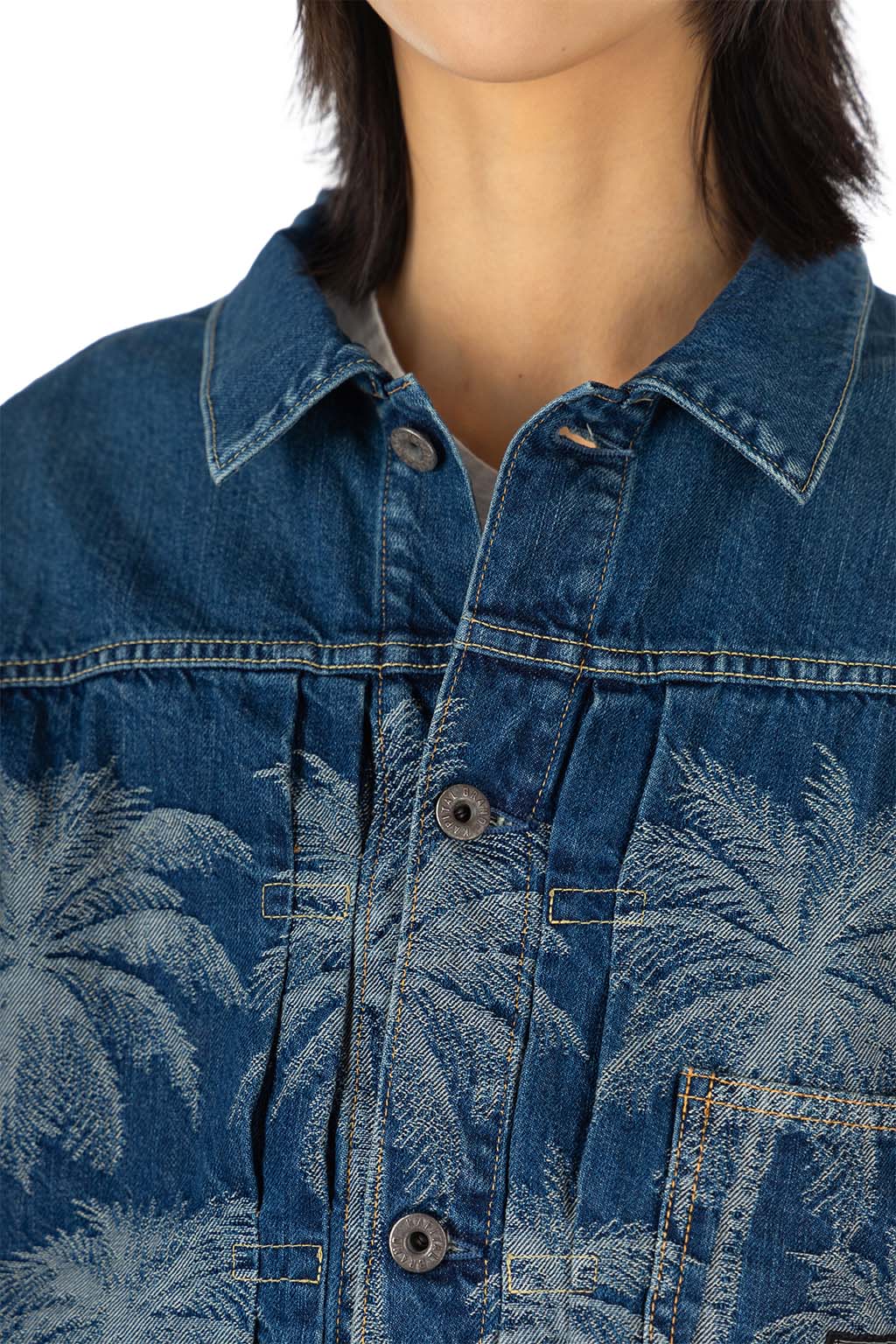 Kapital - 12oz PALM-TREE Jacquard Denim 1st JKT