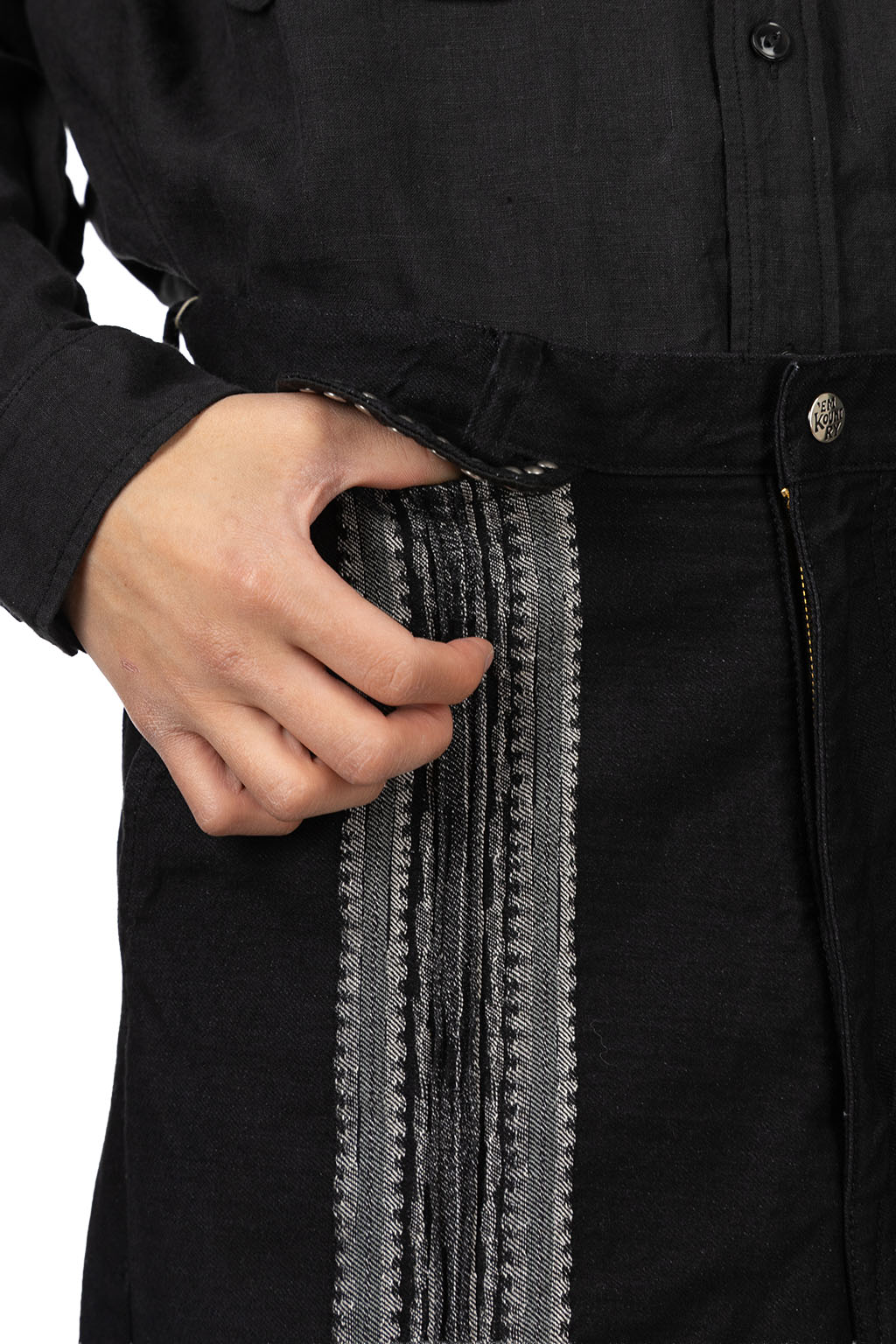 Kapital - 12oz YAGASURI Jaquard Denim PORT Baggy Pants - Black