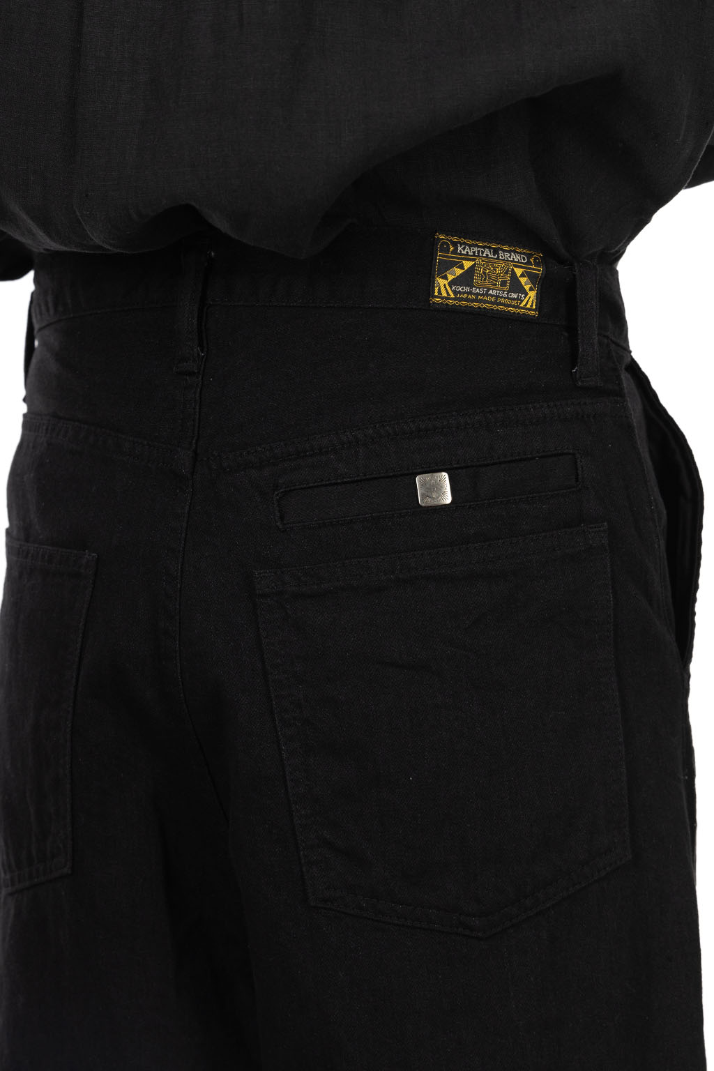 Kapital - 12oz YAGASURI Jaquard Denim PORT Baggy Pants - Black