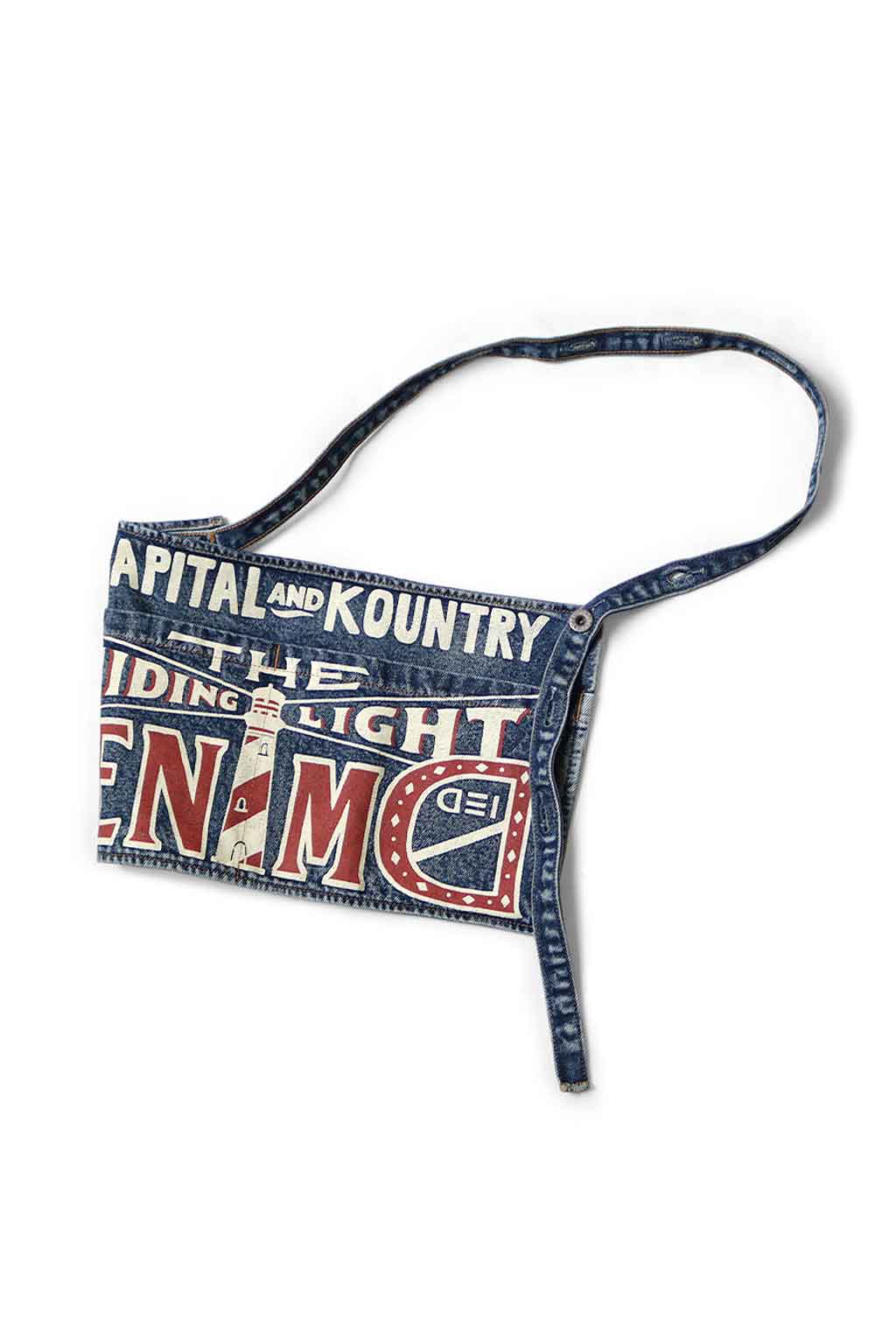 Kapital - 13oz Denim Damaged Shrot AD Apron - Guiding Light