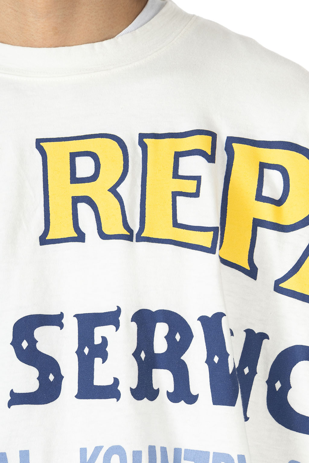 Kapital - 18.5/- Jersey HUGE-T (DENIM REPAIR) - White