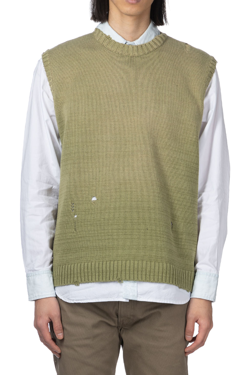Kapital - 5G Cotton Knit BONE Vest - Khaki 