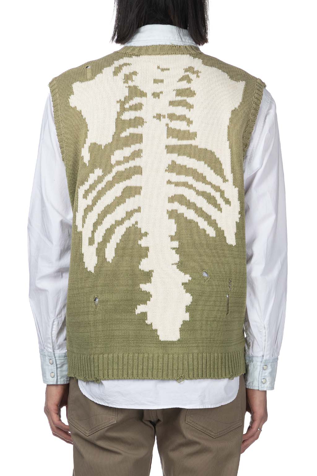Kapital - 5G Cotton Knit BONE Vest - Khaki 