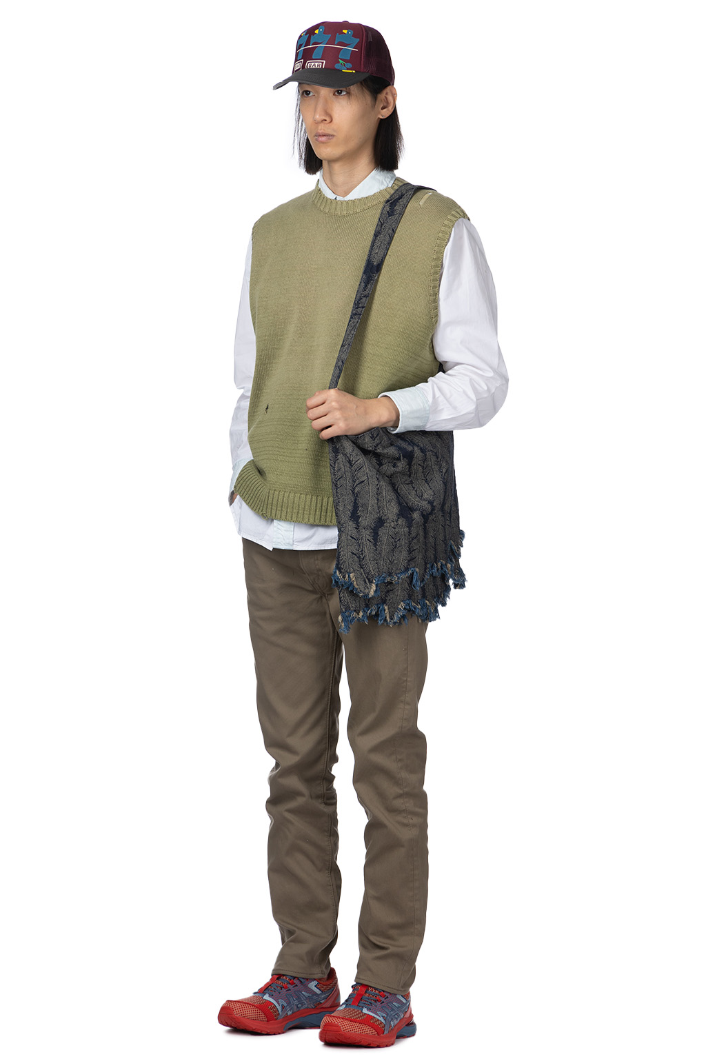 Kapital - 5G Cotton Knit BONE Vest - Khaki 