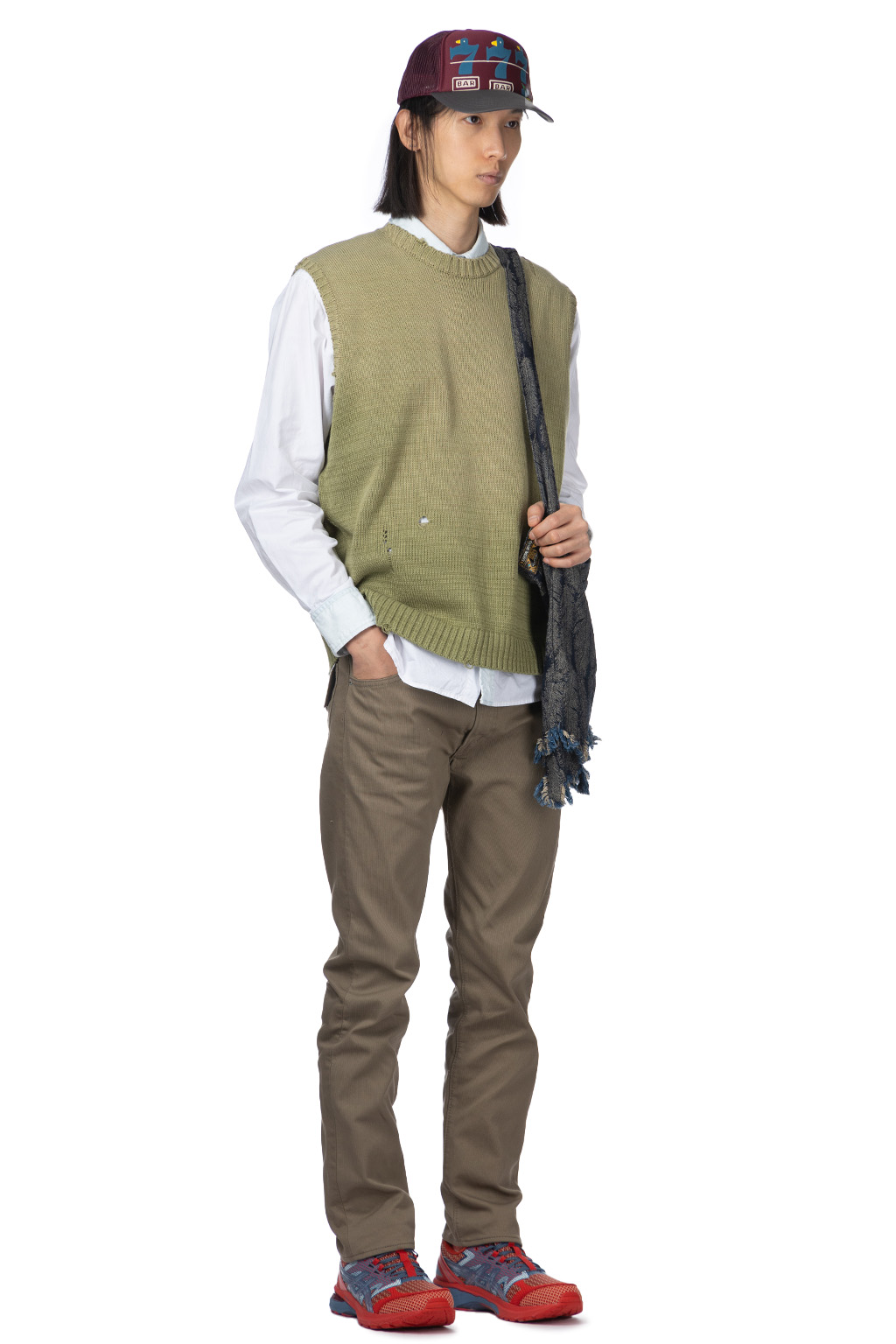 Kapital - 5G Cotton Knit BONE Vest - Khaki 