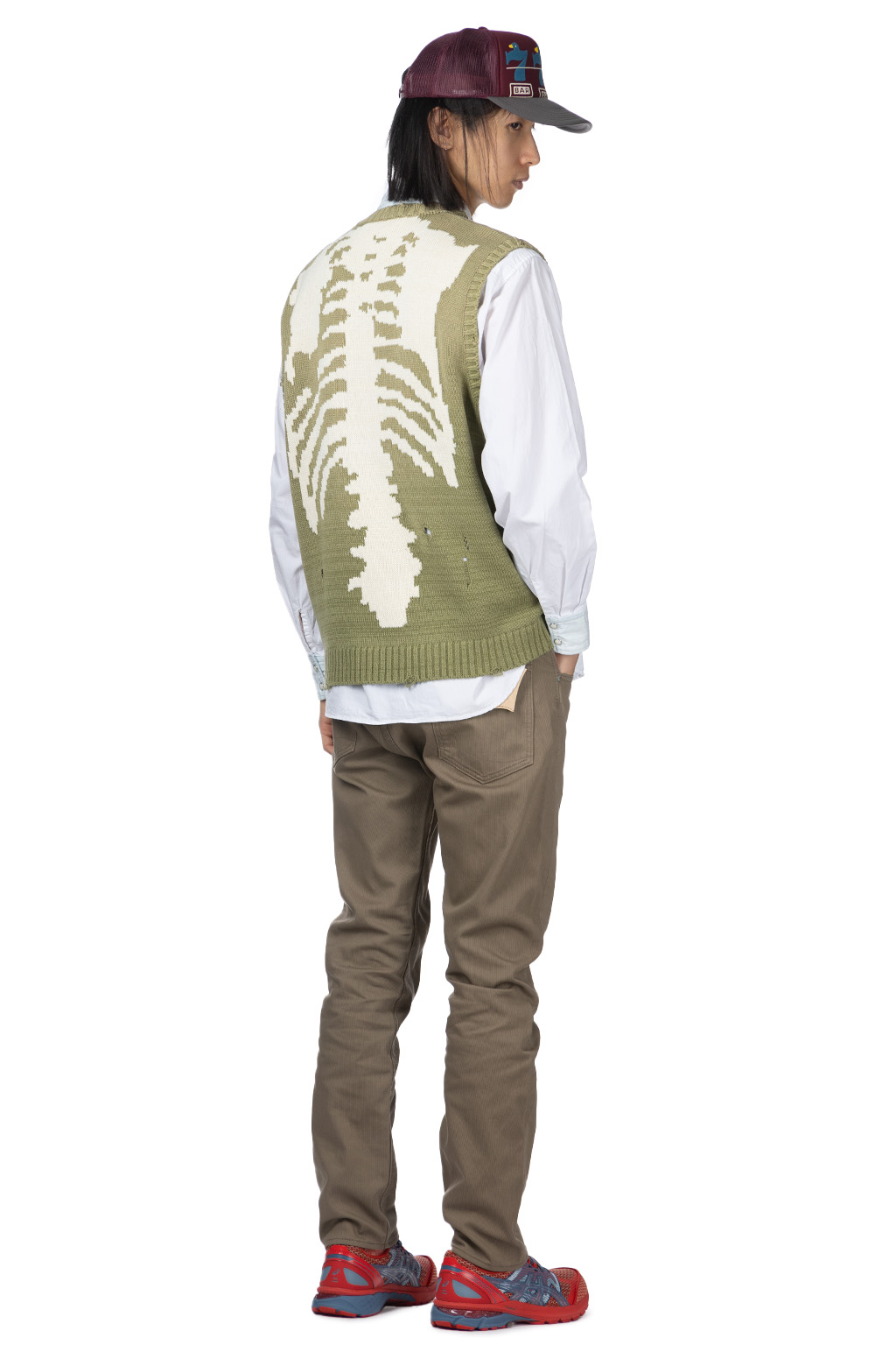 Kapital - 5G Cotton Knit BONE Vest - Khaki 