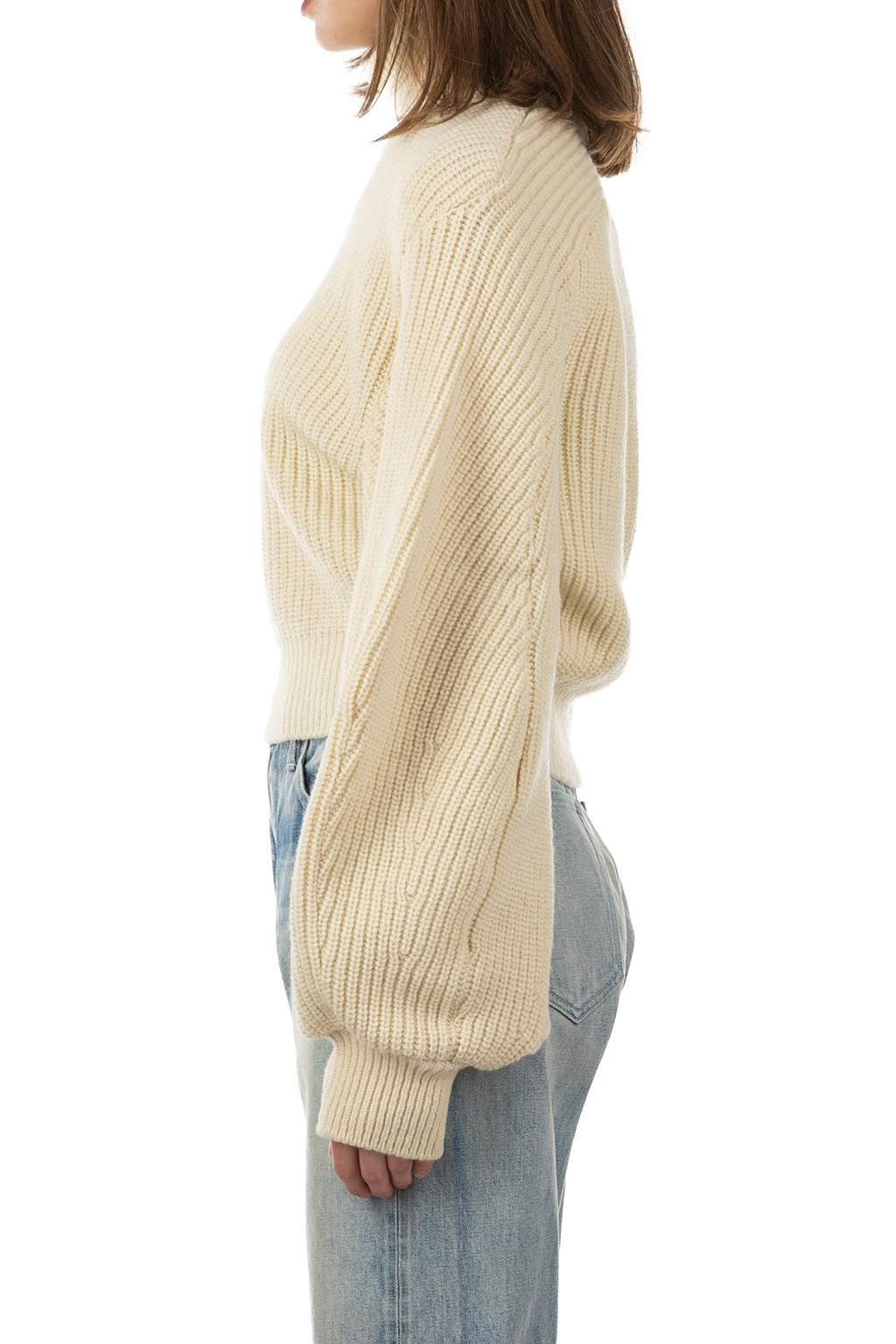Kapital - 5G Wool Cable Knit BERGE Sleeve Sweater - Natural