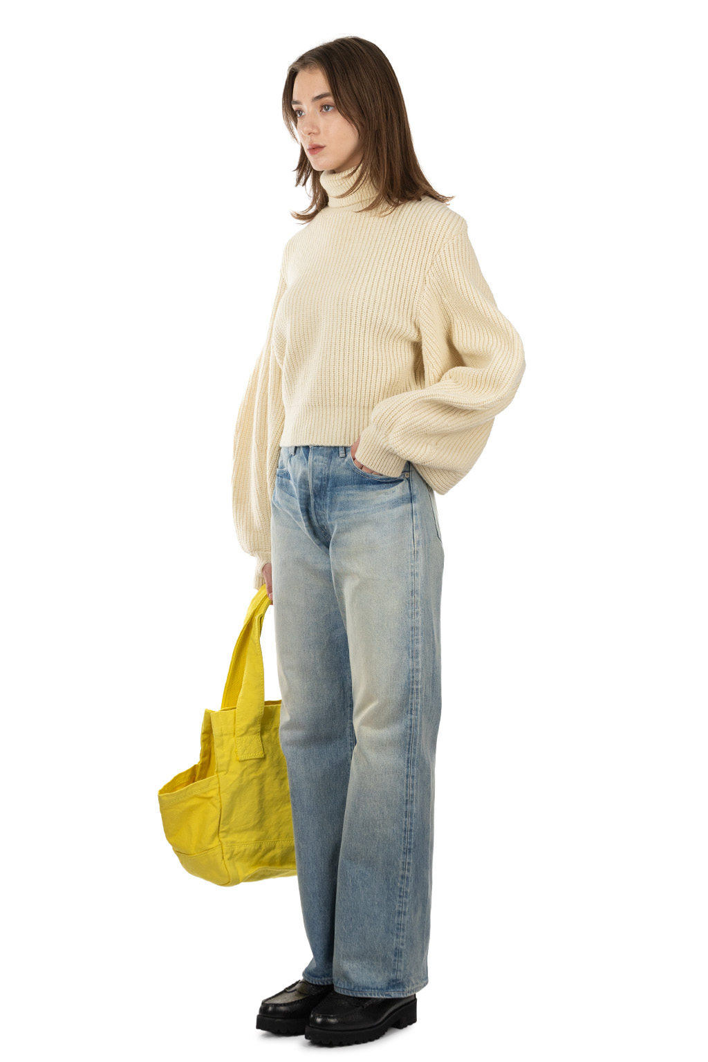 Kapital - 5G Wool Cable Knit BERGE Sleeve Sweater - Natural