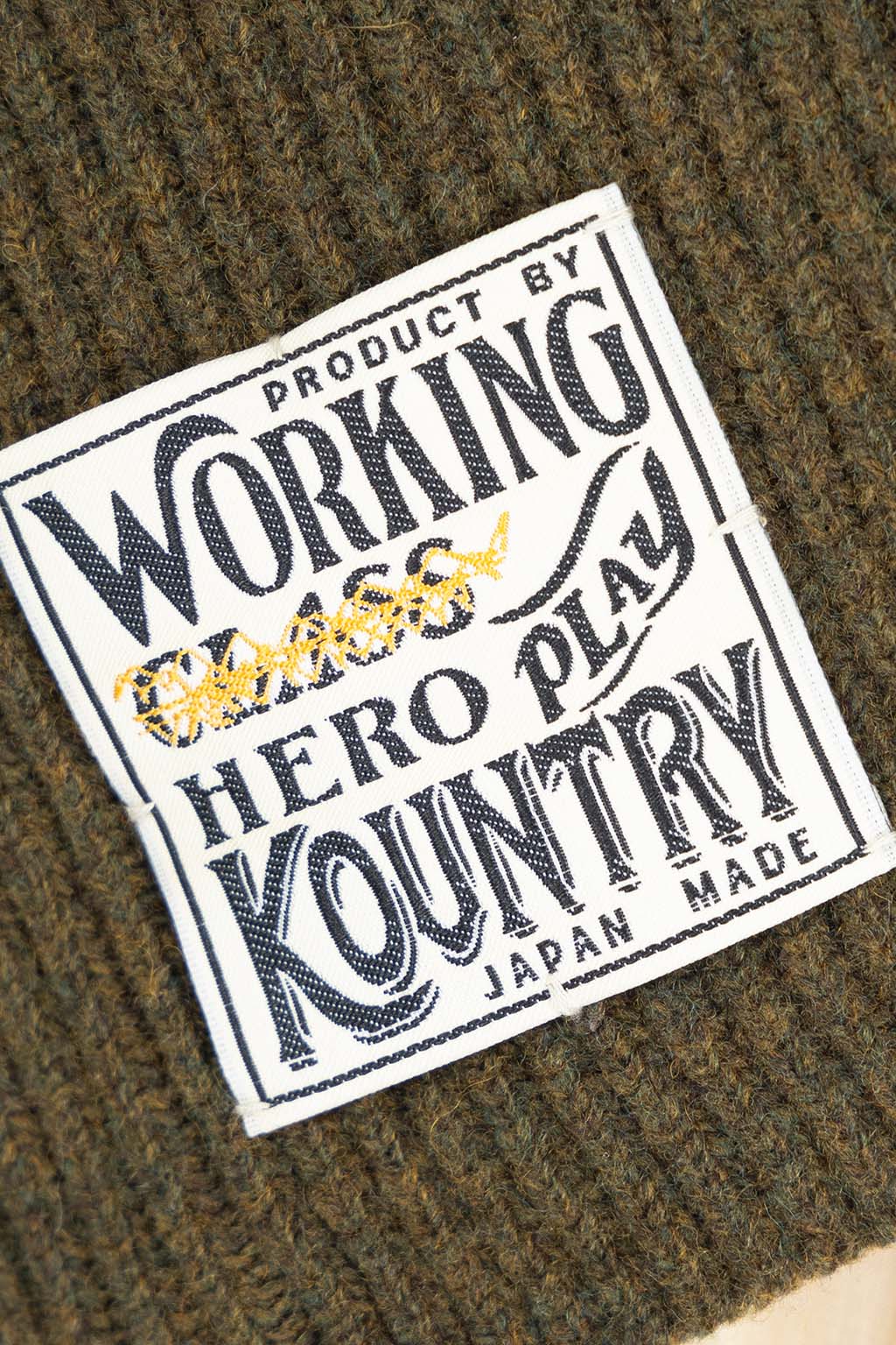 Kapital - 7G Rib Knit ZIP UP Cape - Khaki