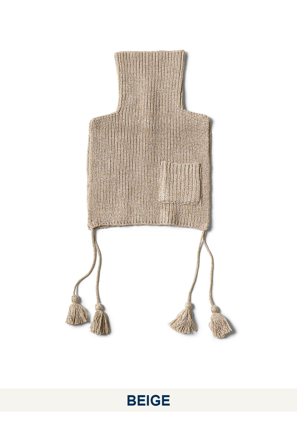 Kapital - 7G Wool Cable Knit High-Neck Bib  Poncho  - 2 Color Choices