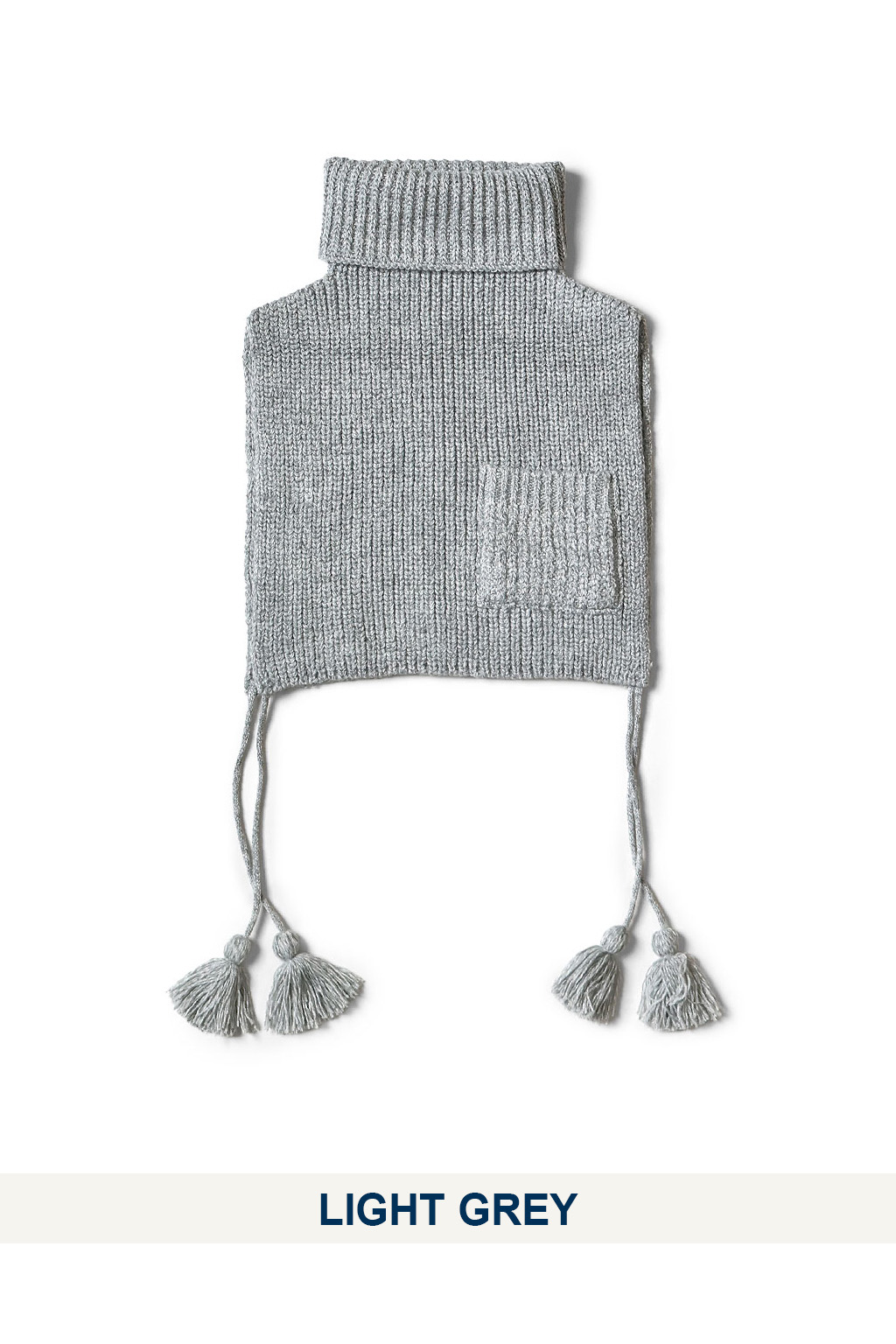 Kapital - 7G Wool Cable Knit High-Neck Bib  Poncho  - 2 Color Choices