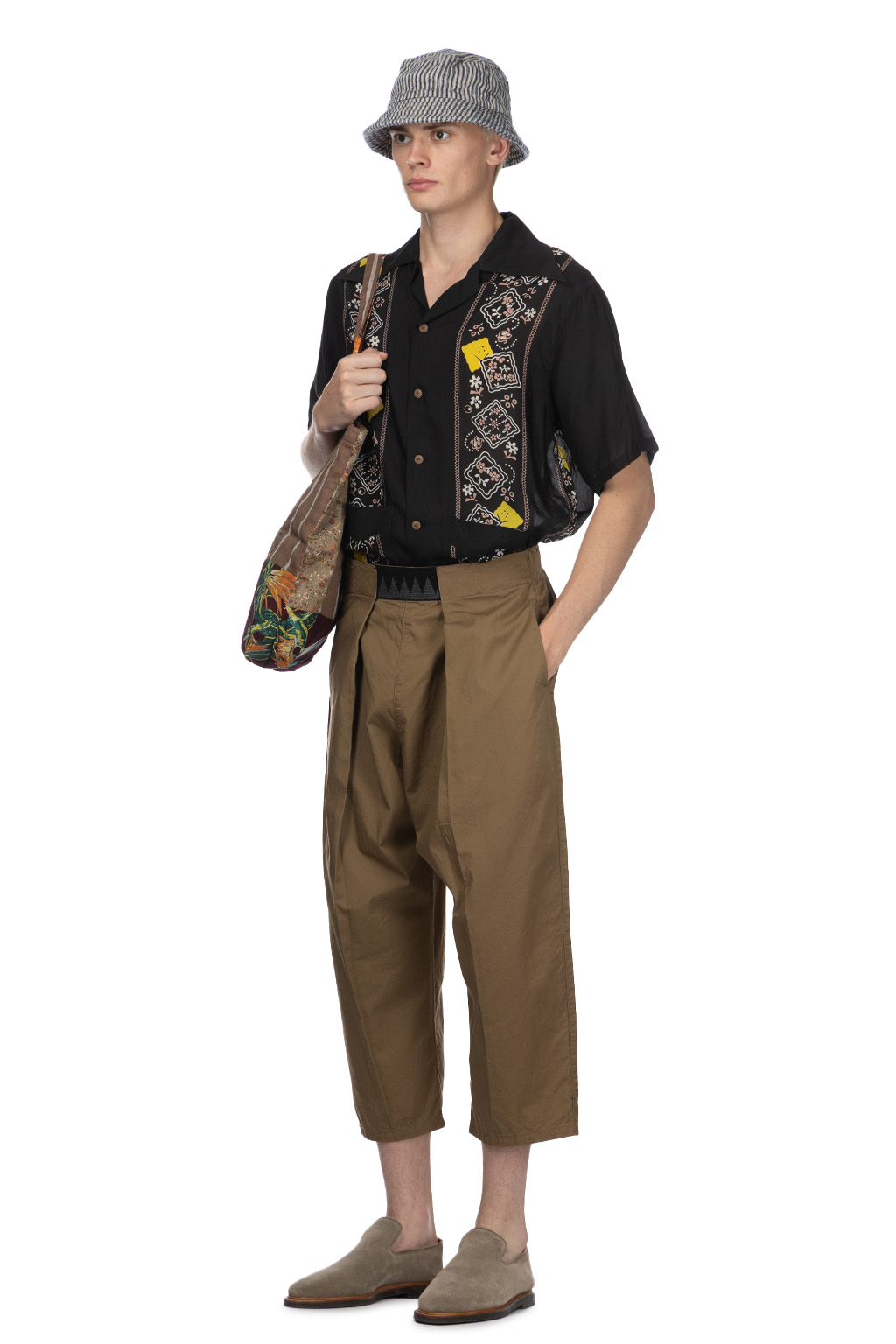 Kapital Combed Burberry Cotton EASY-BEACH-GO Pants - Beige