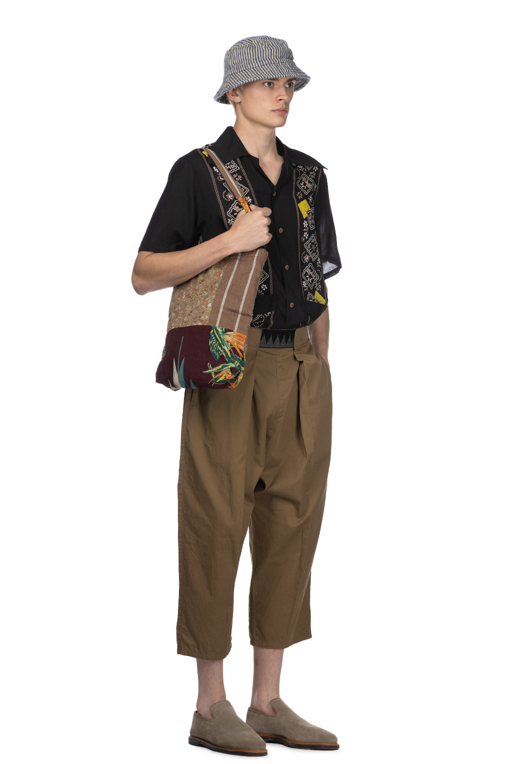 Kapital Combed Burberry Cotton EASY-BEACH-GO Pants - Beige