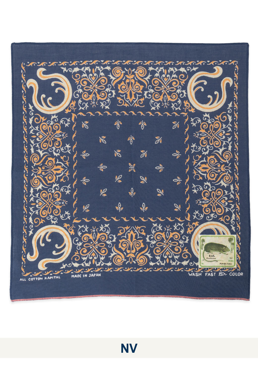 Kapital - Fastcolor Selvedge Bandanna (Antler NAJA) 15x15- Small