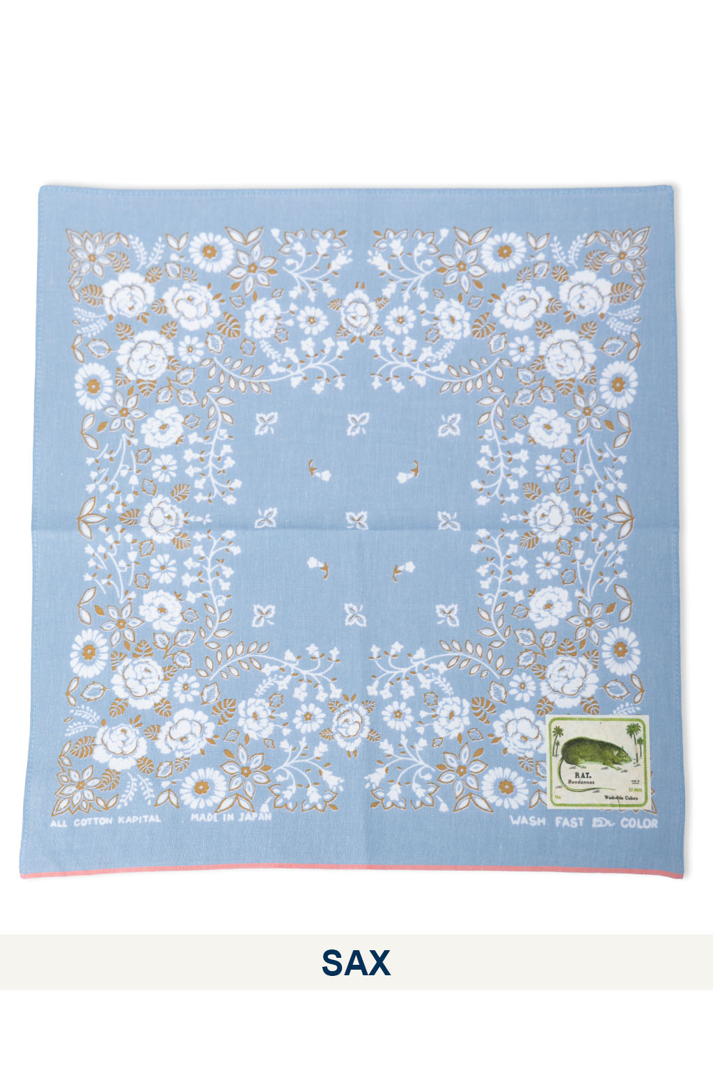 Kapital - Fastcolor Selvedge Bandanna (CHURCHILL GARDEN) 15x15