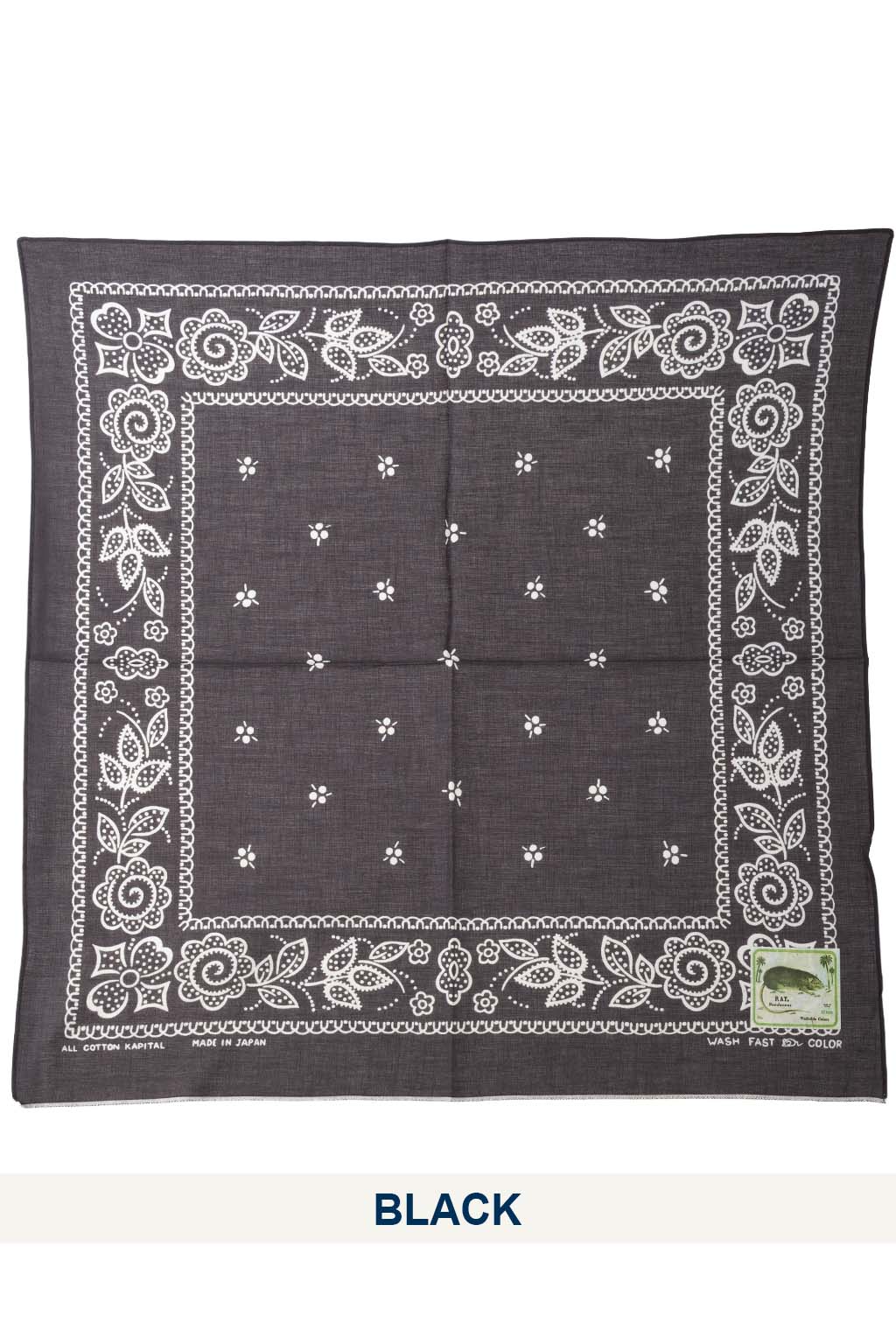 Kapital - Fastcolor Selvedge Bandana (ESCARGOT FLOWER) 20x20 - 6 Colors
